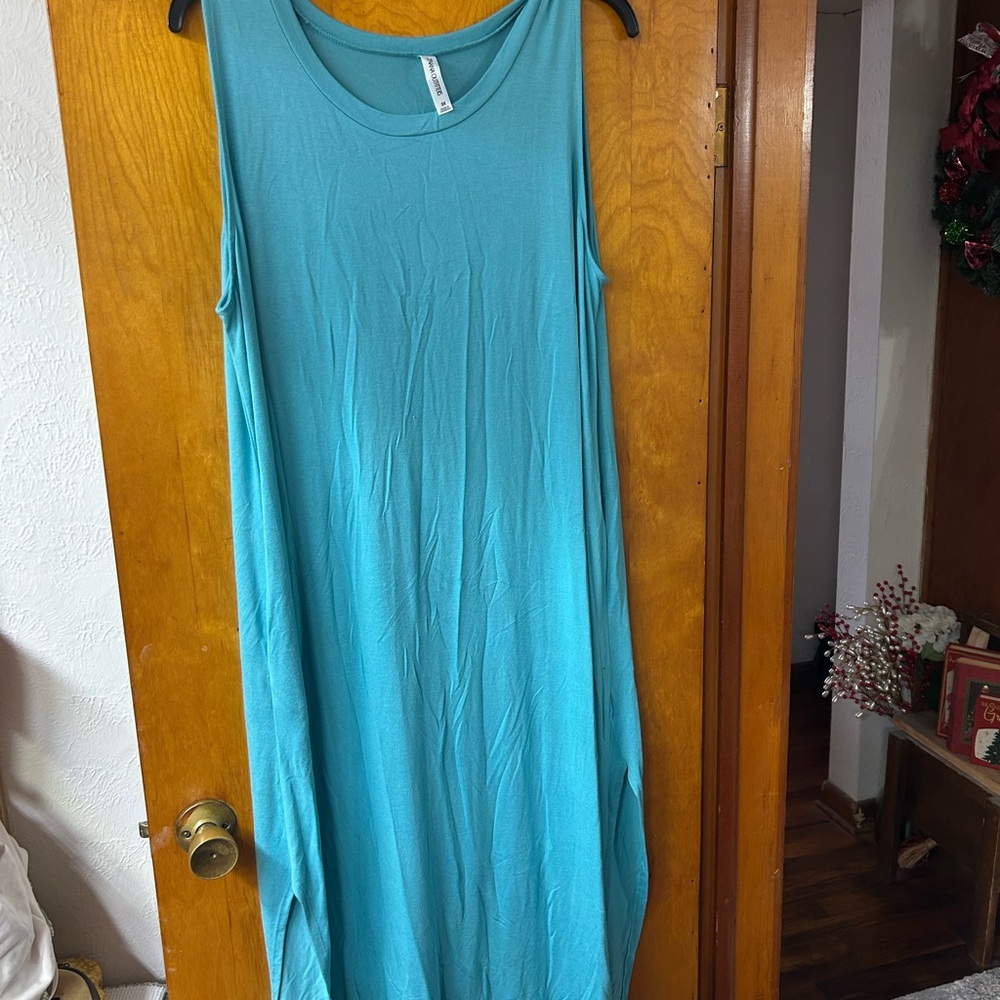 Zenana Outfitters Teal Sleeveless Dress